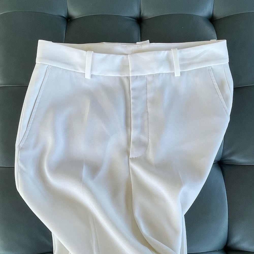 Zara Men's White Flat-Front Tailored Shorts